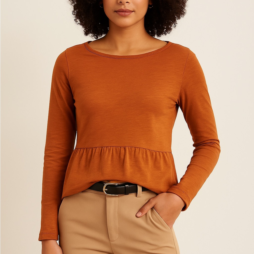 NWT 💫💫💫💫Superdry Women's Orange Peplum Blouse